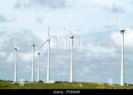 Projeto Eólico, RN 15, Rio do Fogo, Rio Grande do Norte, Brésil Banque D'Images