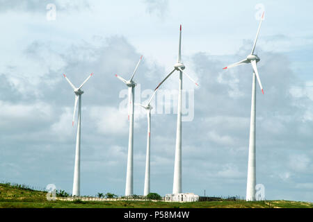 Projeto Eólico, RN 15, Rio do Fogo, Rio Grande do Norte, Brésil Banque D'Images