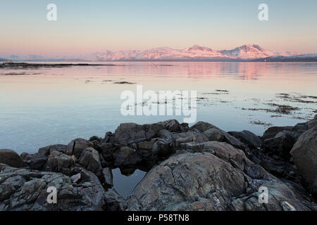À la montagne l'hiver en Norvège, Tromso Banque D'Images
