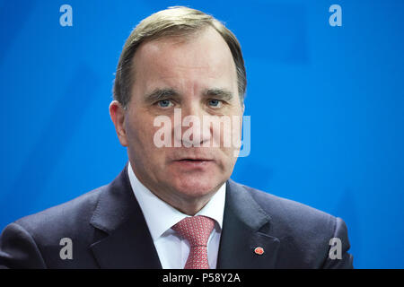 Berlin, Allemagne - Le Premier Ministre du Royaume de Suède, Stefan Loefven. Banque D'Images