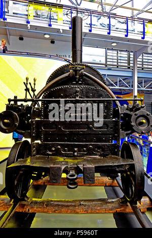 Discovery Museum Newcastle upon Tyne Stephensons Rocket vue avant Banque D'Images