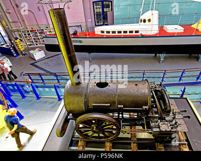 Discovery Museum Newcastle upon Tyne Stephensons Rocket Vue de dessus Banque D'Images