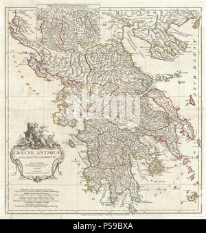 1794 Anville Site de la Grèce antique - Geographicus - GreeceAncient-anville-1794. Banque D'Images