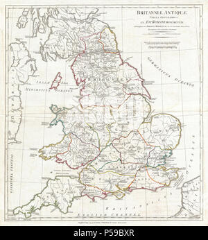 1794 Anville Site de l'Angleterre dans l'antiquité romaine. - Geographicus - Angleterre-horsley-1794. Banque D'Images