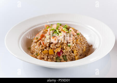 Riz frit de fruits de mer Banque D'Images