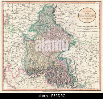 1799 Cary Site de Bavière et de Salzbourg, l'Allemagne ( Munich ) - Geographicus - Bavière-cary-1799. Banque D'Images