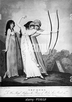 1799-pinup-print-Adam-Buck-archers-unbound-cheveux. Banque D'Images