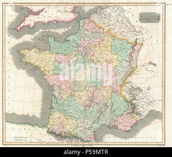 Thomson 1814 Carte de France - Geographicus - France-t-1814. Banque D'Images