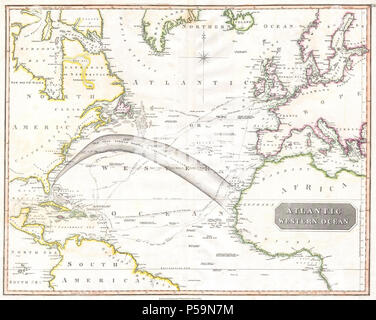 1814 Thomson Plan de l'océan Atlantique - Atlantique - Geographicus-t-1814. Banque D'Images