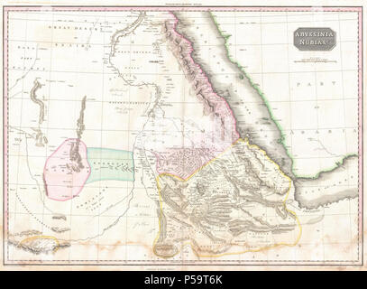 1818 Pinkerton Plan de la Nubie, le Soudan et l'Abyssinie - Geographicus - Abyssinie-pinkerton-1818. Banque D'Images