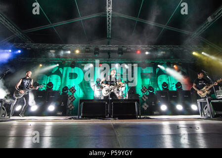 25 juin, 2018 - Milan, 25, 2018 Italy-June : Rise Against punk rock originaire de Chicago, il se produit à Milan Crédit : Stefano Guidi/ZUMA/Alamy Fil Live News Banque D'Images