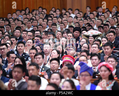 Beijing, Chine. 26 Juin, 2018. Le 18e congrès national de la Ligue de la jeunesse communiste de Chine (CYLC) est tenue à Beijing, capitale de Chine, le 26 juin 2018. Credit : Yan Yan/Xinhua/Alamy Live News Banque D'Images