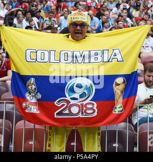 Moscou, Russie. 26 Juin, 2018. Un ventilateur réagit avant la Coupe du Monde 2018 groupe C match entre le Danemark et la France à Moscou, Russie, le 26 juin 2018. Credit : Wang Yuguo/Xinhua/Alamy Live News Banque D'Images