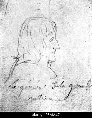 N/A. English : Dessin de David représentant Napoléon Bonaparte de profil esquisse faite en 1798. Avec en dessous l'inscription " le général de la grande nation". 1798. Jacques-Louis David (1748-1825) Noms alternatifs Jacques Louis David, David Jak Lui Description peintre et homme politique date de naissance/Décès 30 Août 1748 29 décembre 1825 Lieu de naissance/décès Paris Bruxelles période de travail lieu de travail néoclassicisme Paris, Rome, Bruxelles contrôle d'autorité : Q83155 VIAF:66575297 ISNI:0000 0001 2137 4173 ULAN:500115221 RCAC:n:NLA50035639 35033606 440 WorldCat Dessin Bonapa Banque D'Images