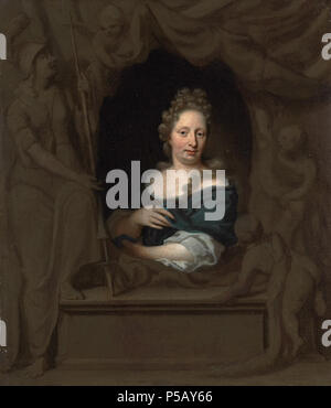 Eva Visscher. Echtgenote van Michiel van Musscher . Nederlands : Portret van Eva Visscher, de echtgenote van de schilder Michiel van Musscher. 10 halven Zittend, lijve, een venster gevormd en draperieïn porte sous-sol. Minerva s'est réuni, les lan Liens 156 twee putti. Van pendentif SK-A-4232. . 1685. N/A 536 Eva Visscher. Echtgenote van Michiel van Musscher Rijksmuseum SK-A-4233 Banque D'Images