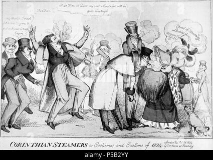 1824-fumeurs-Heath-caricature. Banque D'Images