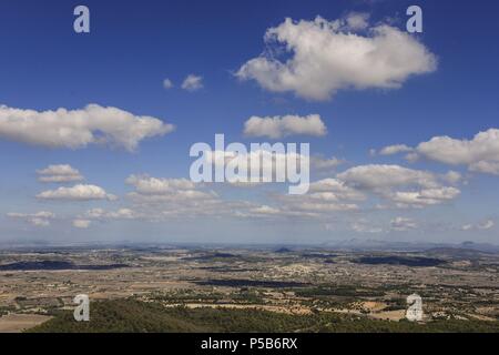 Plá de mallorca desde el santuario de Nuestra Senyora de Cura. Algaida, Pla de Mallorca.Mallorca.Islas Baleares. España. Banque D'Images