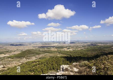 Plá de mallorca desde el santuario de Nuestra Senyora de Cura. Algaida, Pla de Mallorca.Mallorca.Islas Baleares. España. Banque D'Images