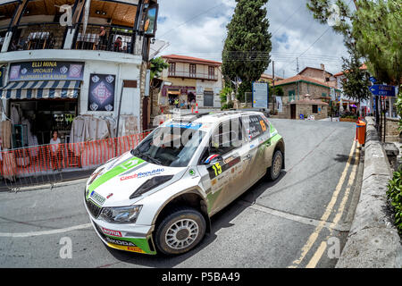 LEFKARA, Chypre - 17 juin 2018 : l'étape spéciale de rallye de Chypre 2018 Banque D'Images