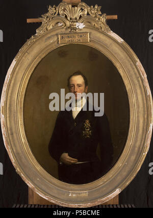 Albertus Jacob Duymaer Van Twist (1807-87). Gouverneur-generaal (1851-55) . Nederlands : Portret van Albertus Jacob Duymaer Van Twist (1807-87). Gouverneur-generaal (1851-55). Heupstuk, staande, en face, à ovaal. Onderdeel van een reeks van portretten van de gouverneurs-generaal van het voormalige Nederlands Oost-Indië. Collection : Schilderijen ; Gouverneurs-generaal série . 1861. N/A 74 Albertus Jacob Duymaer Van Twist (1807-87). Gouverneur-generaal (1851-55) Rijksmuseum SK-A-3803 Banque D'Images