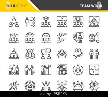 Le travail de l'équipe ICONES Illustration de Vecteur