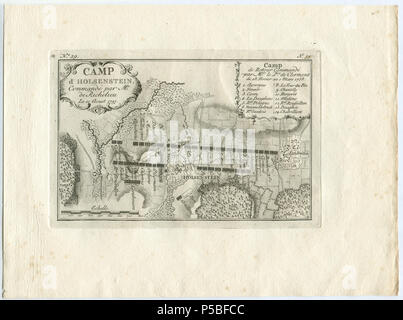 N/A. Anglais : carte topographique, n° 29 & 55, des camps de la guerre de Sept Ans avec les villages allemands Bredenbeck, Holtensen (Garda) et en 1757 et 1758 Linderte Deutsch : Topografische Karte n° 29 & 55 bei der Feldlager Bredenbeck am Deister, Holtensen Linderte und im Siebenjährigen Krieg nach der Schlacht bei Hastenbeck, während der Besetzung der französischen Truppen Unter dem Kommando von Marschall Herzog von Richelieu (Louis François Armand de Vignerot du Plessis) am 10. August 1757 und auf dem Rückweg unter Clermont am 2. März 1758 . 1760. Jakob van der Schley (1715-1779) Altern Banque D'Images