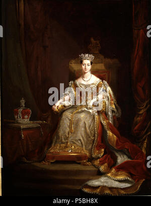 N/A. Anglais : La Reine Victoria à Coronation robes 1838 . 1838. N/A 28 La Reine Victoria à Coronation robes 1838 (copie de l'original à la Guildhall) Banque D'Images