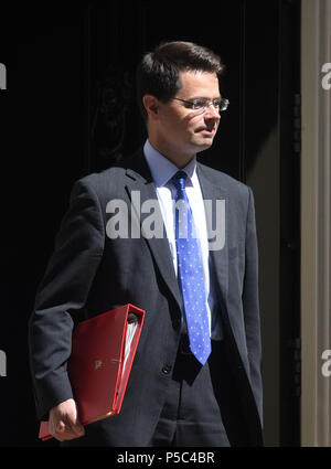 Secrétaire de l'Irlande du Nord, James Brokenshire quitte 10 Downing Street, Londres, à la suite d'une réunion du cabinet. Banque D'Images