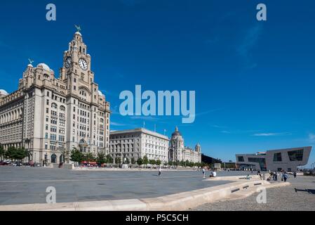 Liverpool waterfront Pierhead. Nord-ouest de l'Angleterre. Merseyside Banque D'Images