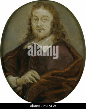 Portrait de Bonaventura Peeters (I) (1614-1652), peintre . Portrait du peintre Bonaventura Peeters (I). Buste en ovale, orienté vers la gauche. Le Panpeoticon Batavum de, une série de portraits de poètes néerlandais. Entre 1700 et 1732. N/A 20 Jan Toorop I (1614-52). Schilder Rijksmuseum SK-A-4582 Banque D'Images