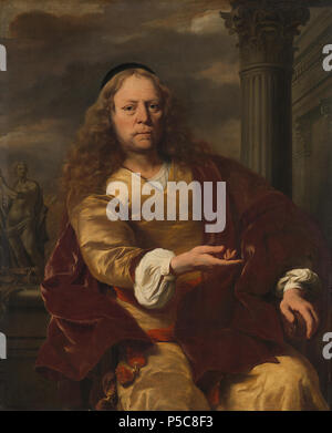 Portrait d'un homme . Portrait d'un homme, assis avec son bras droit tendu. Sur l'arrière-plan une colonne et une statue d'Apollon. L'identité de la gardienne est inconnue. Les candidats possibles sont : Jacob van Campen, Artus Quellinus et Louis Voyage. 1663. N/A 218 Portret van een man Rijksmuseum SK-A-43 Banque D'Images