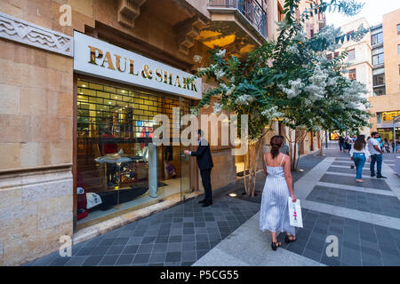 Les boutiques de mode de luxe à la mode de rue au centre-ville de Beyrouth, Liban Banque D'Images