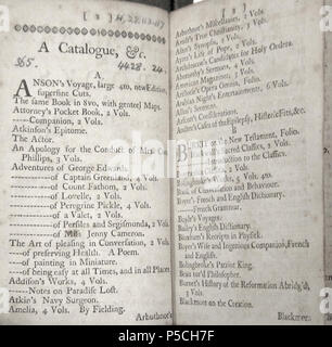 N/A. À partir de : un catalogue de livres d'histoire, de la divinité, du droit, des arts et des sciences, et plusieurs parties de la littérature : polie pour être vendus par Garrat Noel, libraire à Dock-Street, New York. New-York : Imprimé par H. Gaine, dans Queen-Street, entre la volée et Meal-Markets, 1755. (24 p. ; 16 cm.) . 1755. Imprimé par H. Gaine 23 1755 GarratNoel BostonPublicLibrary p2 NY Banque D'Images