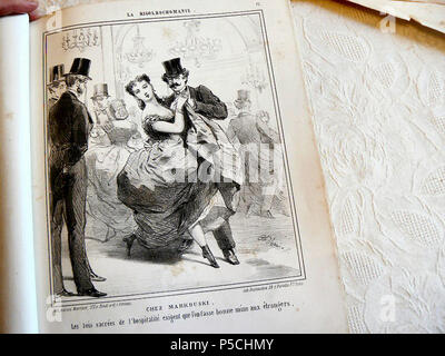 N/A. English : litographie par Charles Vernier de l'album Rigolbochomanie. Une grisette, dansant, lance des oeillades à d'autres hommes, selon la loi de l'hospitalité. 1850. Charles Vernier (1831-1892), caricaturiste et lithographe français Description Date de naissance/décès 1813 1887 Lieu de naissance/décès Paris Versailles contrôle d'autorité : Q2960385 VIAF:14981426 ISNI:0000 0001 2121 7856 ULAN:500124980 RCAC:n85042791 GND:115615873 338 Chez Markouski WorldCat Banque D'Images