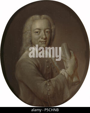 Portrait de Bernardus Bosch de 1709 à 1786 (I), poète et mécène à Amsterdam . Portrait de Bernardus Bosch de 1709 à 1786 (I), poète et mécène des arts à Amsterdam. Buste en ovale, faisant face à droite, en regardant le spectateur, tenant un rouleau dans sa main droite. Le Panpeoticon Batavum de, une série de portraits de poètes néerlandais. Entre 1732 et 1771. N/A 193 Bernardus Bosch de I (1709-86). Dichter en kunstbeschermer te Amsterdam, Jan Maurits Quinkhard, Rijksmuseum SK-A-4625 Banque D'Images