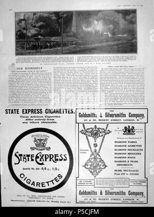 N/A. Anglais : une page complète à partir du graphique, un journal hebdomadaire illustré en date du 1905, la taille de l'image est d'environ 15,5 x 11 pouces (395x280). 6 mai 1905. Inconnu (publié par le graphique) 32 1905 champ de pétrole de Bakou Incendie Bibi-eibat Mantascheff Derrick Banque D'Images