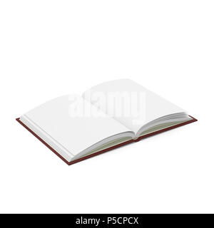 Open Journal sur blanc. 3D illustration Banque D'Images