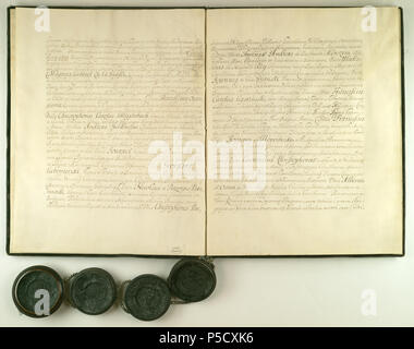 67 szwedzcy zawierają Komisarze AGAD pokój z Janem Kazimierzem królem Leopoldem, polskim, cesarzem Fryderykiem,, j'Wilhelmem margrabią brandenburskim 2, Banque D'Images