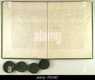 67 szwedzcy zawierają Komisarze AGAD pokój z Janem Kazimierzem królem Leopoldem, polskim, cesarzem Fryderykiem,, j'Wilhelmem margrabią brandenburskim 3, Banque D'Images