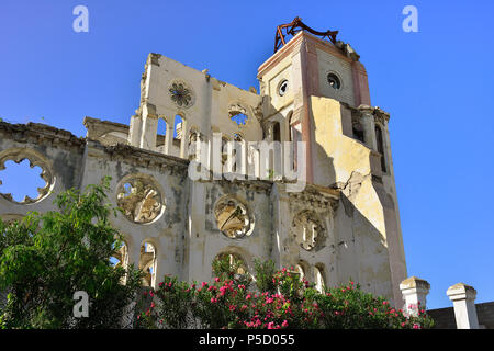 Ruines de la cathédrale dans la ville de Port-au-Prince, Haïti Banque D'Images