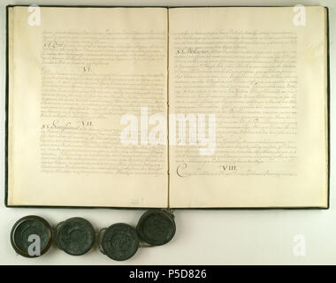 67 szwedzcy zawierają Komisarze AGAD pokój z Janem Kazimierzem królem Leopoldem, polskim, cesarzem Fryderykiem,, j'Wilhelmem margrabią brandenburskim 6, Banque D'Images