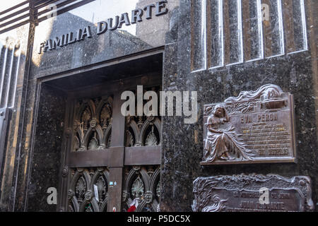 Evita Peron tombe au cimetière de Recoleta - Buenos Aires, Argentine Banque D'Images