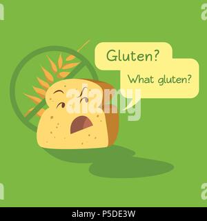 Pain sans gluten caractère dit ce que Illustration de Vecteur
