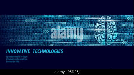 Cerveau humain active l'intelligence artificielle niveau suivant. l'homme menthal Les nombres binaires big data code.La réalité augmentée de la technologie blue rougeoyant. Symbole de la sagesse de l'art illustration vectorielle Illustration de Vecteur