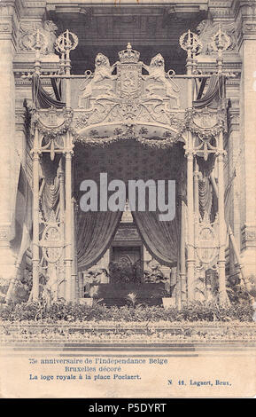 28 1830 1905, 75º aniversário da Independência belga, la loge du vrai à la Place Poelaert, Arquivo de Villa Maria, Angra do Heroísmo, Açores. Banque D'Images