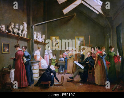 L'intérieur de Alexandre Denis Abel de Pujol's studio *huile sur toile *96 x 129 cm *signé b.r. : Adrienne Grandpierre 182263 Adrienne Marie Louise Grandpierre-Deverzy, l'atelier d'Abel de Pujol, Musée Marmottan Monet Banque D'Images