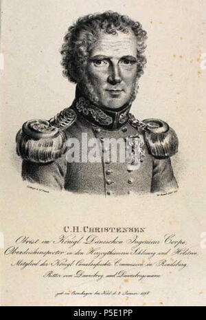 N/A. Nicolaus 'Noël' Heinrich Christensen (1768-1841), Major-général danois. Lithographie. 1828. Wilhelm Heuer (né 1786) 352 Claus Christensen par Wilhelm Heuer Banque D'Images