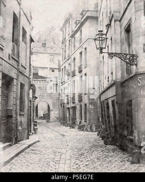 328 Charles Marville, Rue Haute des Ursins, de la rue Saint Landry, ca. 1853-70 Banque D'Images