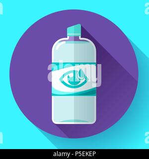 Solution de lentilles de contact tous les jours avec ombre portée de l'icône. Télévision style design. Illustration de Vecteur