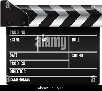 Cinéma réaliste fermé ou film clapper. L'Illustre vecteur. Illustration de Vecteur